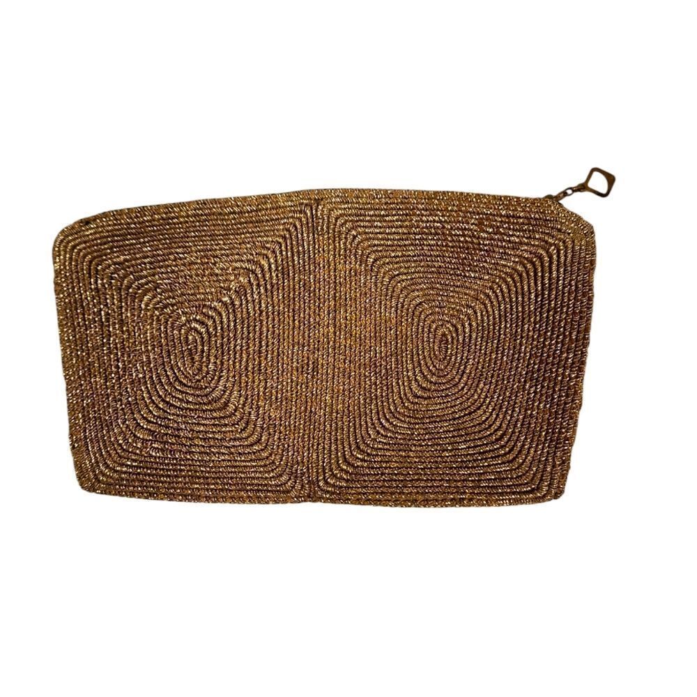 Vintage Small Gold Beaded Clutch